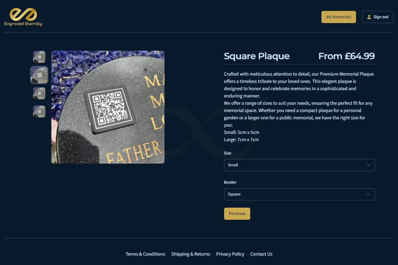 Selecting a plaque to purchase